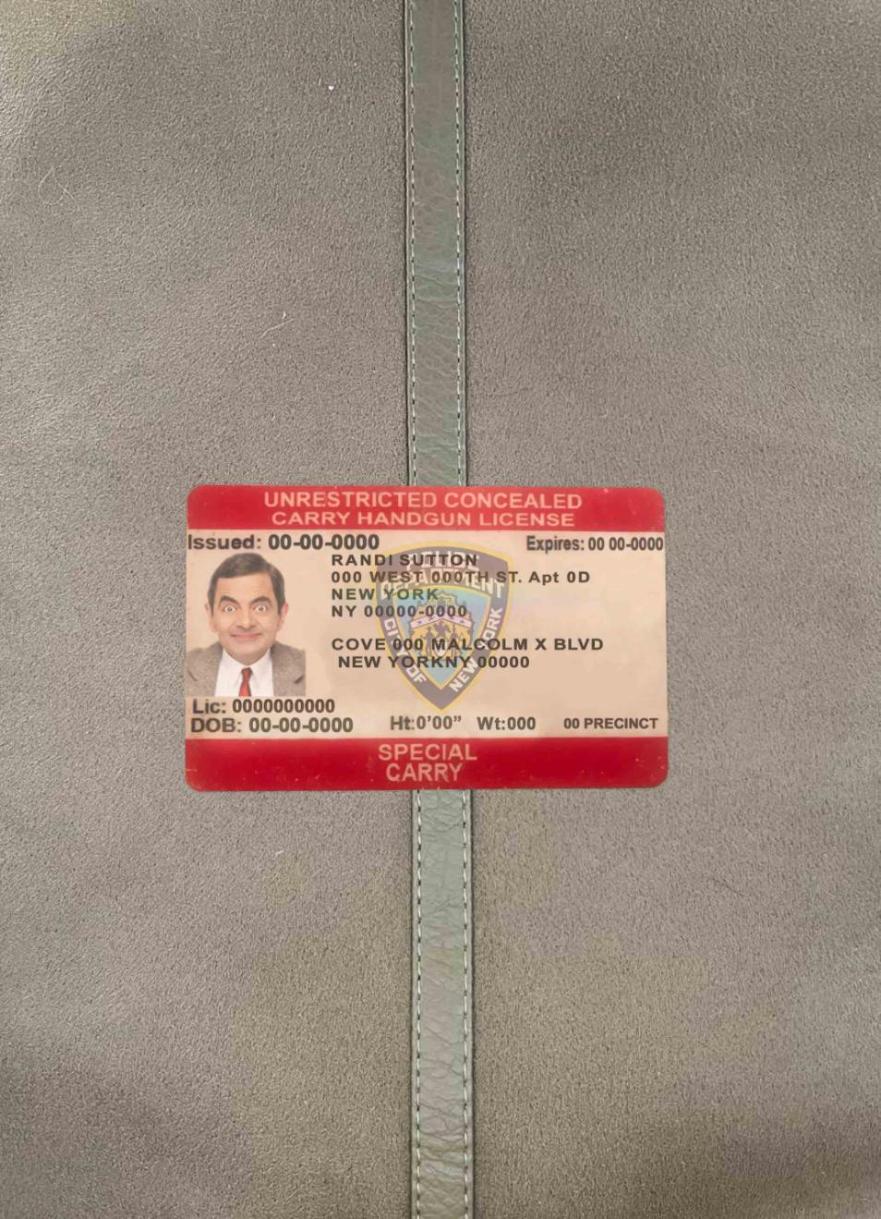 Downloadable USA New York unrestricted concealed carry license photolook template